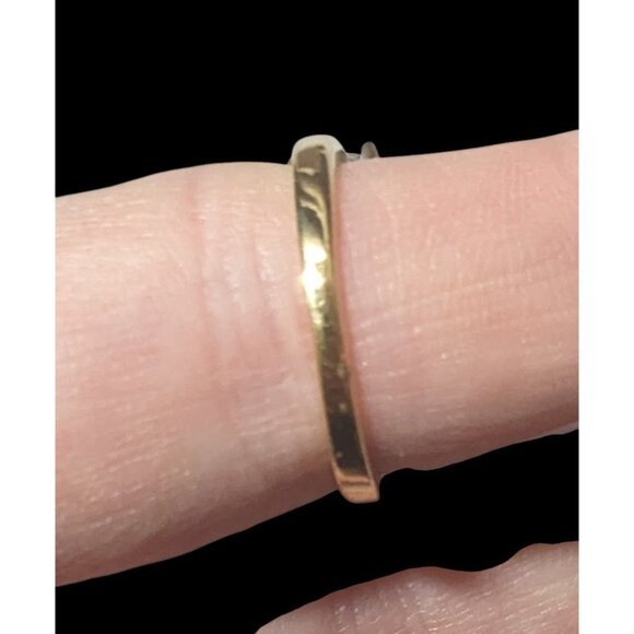 Brilliant Three Stone Sterling Silver Gold Tone Plated Engagement Ring Size 7 - Picture 6 of 16